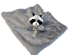 Bass Pro Shops Plush Raccoon Lovey June 2021 Gray Black White 12 in Square Clean