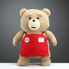 18″ TED Red Apron Plush Toy Cute Funny Character Soft Gift Collectible