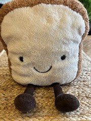 JELLYCAT Amusables London Toast Bread Plush Large Breakfast Stuffie Retired