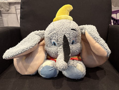 Disney Parks Dumbo Plush 16 Inch Sitting Elephant Yellow Hat Red Collar