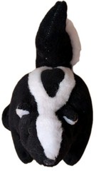 Skunk King Plush Bean Bag Toy Stuffed Animal 8” Black White Woodland