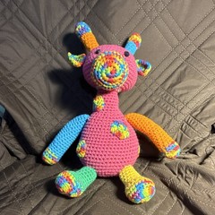 Handmade Small Crochet Stuffed Giraffe Plush Pink Multicolor 2024 Age 3-5