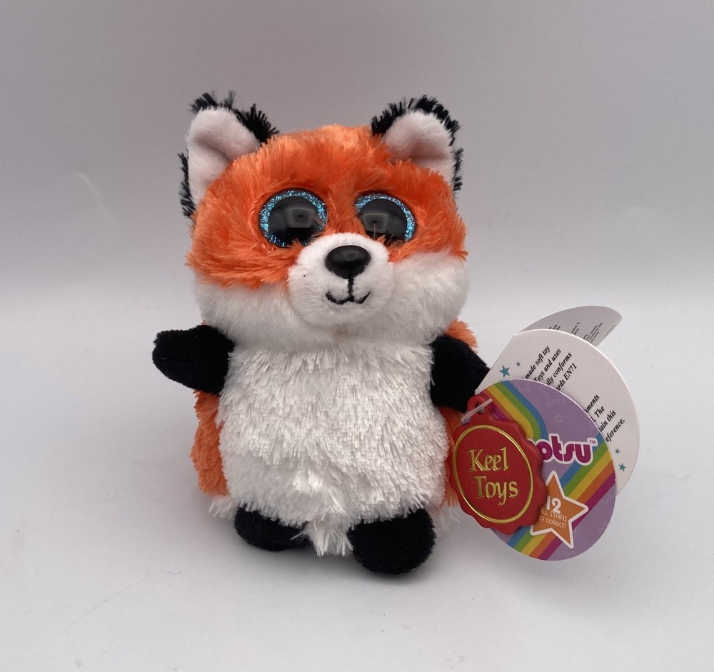 Keel Toys Mini Motsu Bean Bag Plush Stuffed Toy 4″ TAILS RED FOX Glitter Eyes