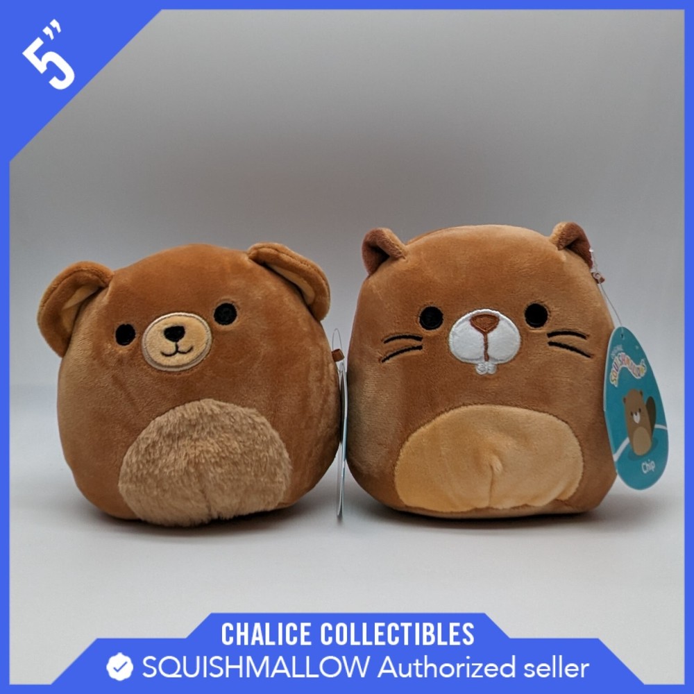 Squishmallows Kellytoy Plush Wilderness Greta & Chip 5″ NWT Set of 2
