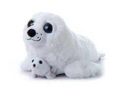 The Petting Zoo Mom and Baby Harp Seal Stuffed Animal, Gifts for Kids, Pocketz O