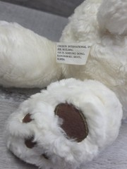 Vtg Chosun Plush Chubby Teddy Bear Polar Big Paws 10″ Stuffed Animal b268