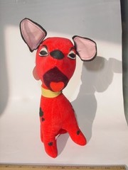 Vintage A. D. Sutton & Sons Toy RED dog w/original tag JAPAN #185