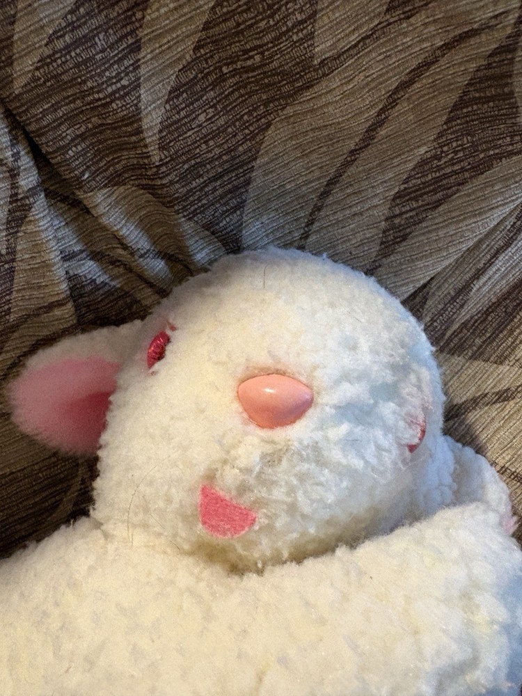 Lamb Vintage Dollcraft Industries Sheep Stuffed Animal Plush Pink Eyes