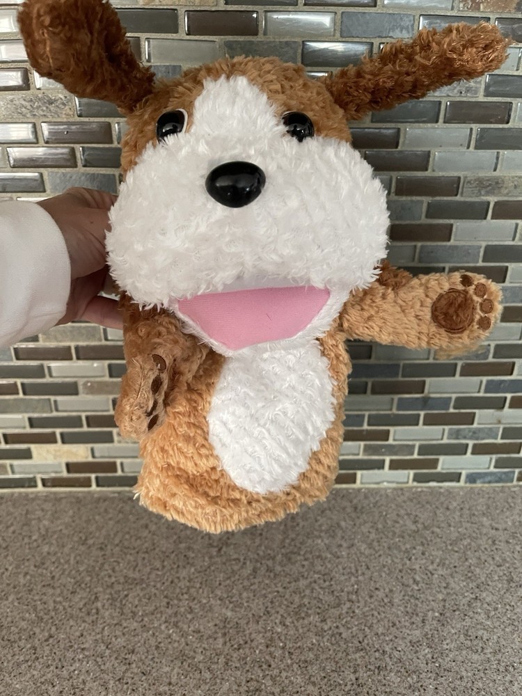 Macmillan McGraw-Hill Brown The Happy Dog Hand Puppet Plush Puppy 10″ Inch Toy