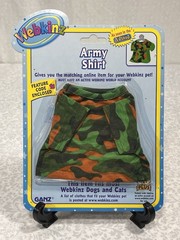 New GANZ Webkinz Clothing “Army Shirt” Fits Most Webkinz Dogs & Cats W/ Code