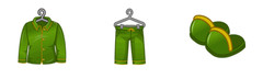 Webkinz Green Satin Pajama Set of 3 *online items* (see description)