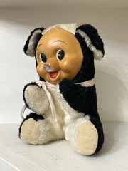 Plush Rubber Face Skunk Little Stinker Tag Saw Dust JAPAN Short Hair Stuffed Toy
