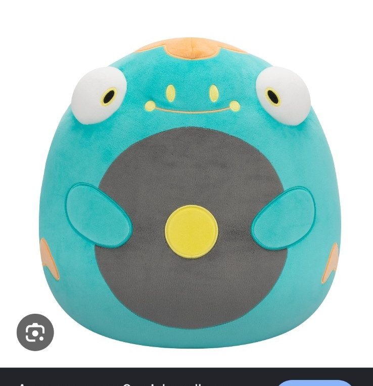 Squishmallows Pokemon Bellibolt Frog Plush Stuffed Animal Blue/Gray/Yellow