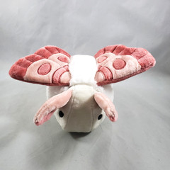 Bellzi MOTHI Moth Plush White Pink Stuffed Animal Insect Black Plastic Eyes