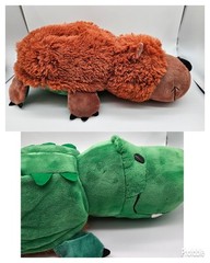 Flip A Zoo Reversible Plush Brown Grizzly Bear Alligator Gator FlipaZoo 20″ Toy