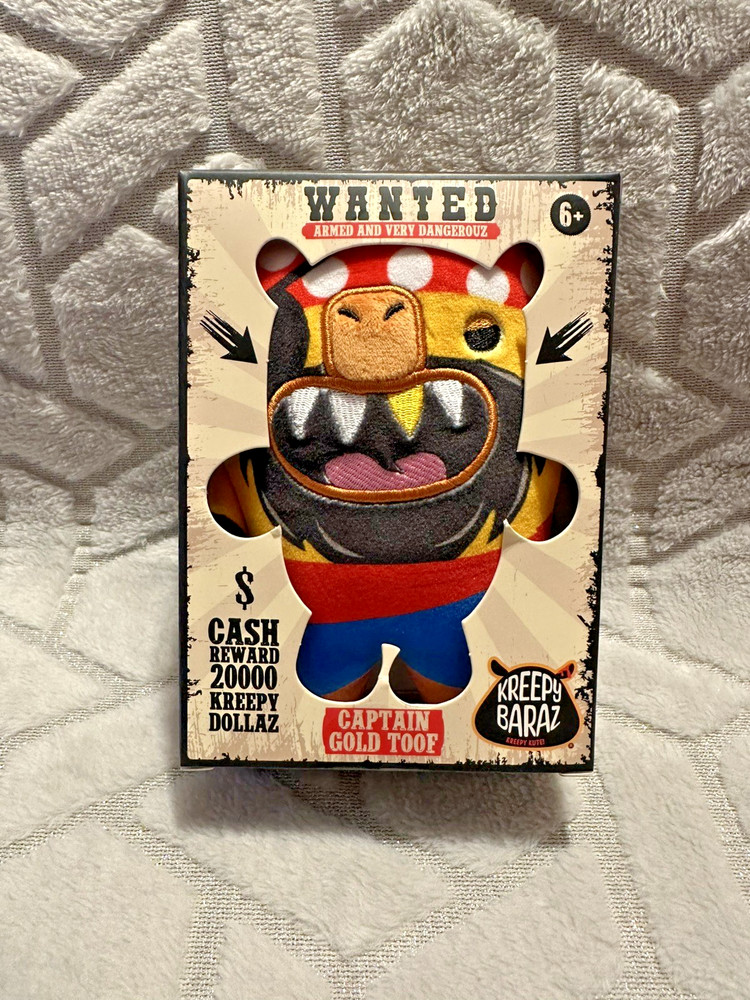 Kreepy Baraz Plush CAPTAIN GOLD TOOF Boxed Misfit Capybara Pirate New in Box