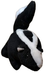 Skunk King Plush Bean Bag Toy Stuffed Animal 8” Black White Woodland