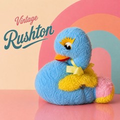 VTG Rushton Musical Plush Duck Blue Stuffed Animal Working Music Box 8”