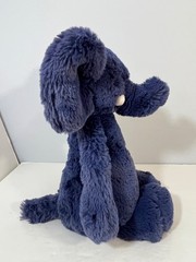 Jellycat Bashful Dark Blue Elephant White Husks Plush Stuffed Animal 12 Inch