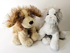 Ganz Webkinz Lot of 2 Cat Dog Cocker Spaniel Grey Cat No Codes VGC Soft Plush