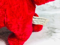 PLUSH APPEAL 9″ STUFFED RED DOG (CUTE PUPPY) VTG STUFFED ANIMAL MARDI GRAS PLUSH