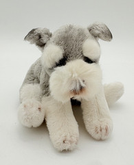 Demdaco Dog Plush Schnauzer Mini Gray White Puppy Terrier Realistic Animal Toy