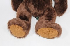 Russ Berrie Espresso Brown Plush Stuffed Teddy Bear With Checks Bow Soft Toy
