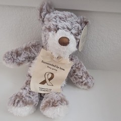 New Demdaco Mini Giving Bear 9” Cute Plush Gift Idea Gray/Brown