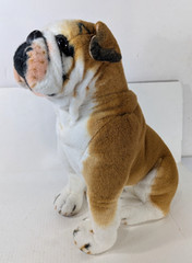 English Bulldog Lifelike Plush Animal Stuffed Dog Sitting Realistic Brown 20″