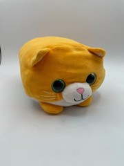 Spark Create Imagine Yellow Cat Plush 12″ Stackable Squishable Green Eyes Orange