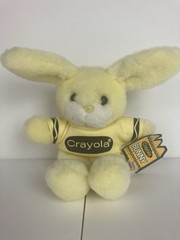 Vintage Crayola Yellow Bunny Plush Binney And Smith Inc Heartline 80s New 9”