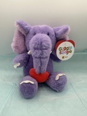 NEW GIGGLESCAPE 10” VALENTINE Purple Elephant W Red Heart PLUSH Stuffed Animal