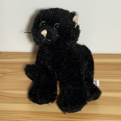 Ganz Webkinz Black Cat 8” Beanbag Plush Green Eyes Halloween HM135 No Code