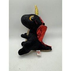 Ty Beanie Babies Sparkle Dragon Plush Toy Gold Horn Red Wings Black Eyes