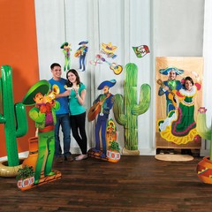 Fun Express 3 Ft. x 6 Ft. Cardstock Jointed Green Cactus Wall Hanging Cutout