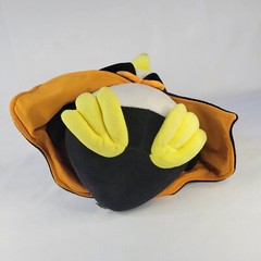 Vampire Penguin Plush Halloween 12″ Black White Orange Bow Cape Yellow Feet Toy