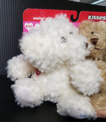 9″ Hershey’s Kissing Plush Toy Fluffy Cream & Brown Bears w/Kiss Heart On Chests
