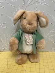 Collector’s Classic “Hopper Rabbit” Plush Bunny In Green Coat (Gund, 1991)(Tags)