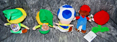 Lot of 5 Nintendo Plush, 2018 Super Mario Bros Wii 8″, Link, Toad, Fire Flower