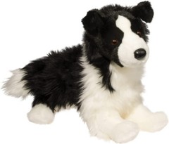Douglas 16″ Chase Border Collie Dog Plush Stuffed Animal black cuddle pup puppy
