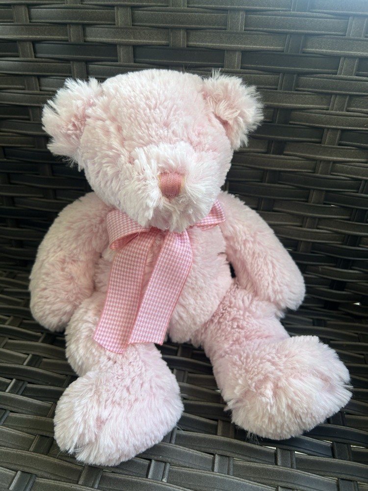 Circo Pink Teddy Bear Plush Gingham Bow 12″ Target Animal Baby Lovey