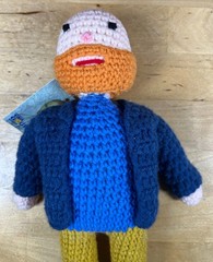 Vincent Van Gogh Handmade 11” Crochet Knit Acrylic Yarn Doll Immersive Exhibit