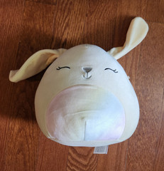 Squishmallows White & Pink Bunny Plush, Small 6-14 in, Washable, Easter