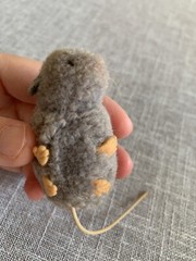 Steiff POM POM MOUSE Gray Wool Plush Toy Woolen Miniature