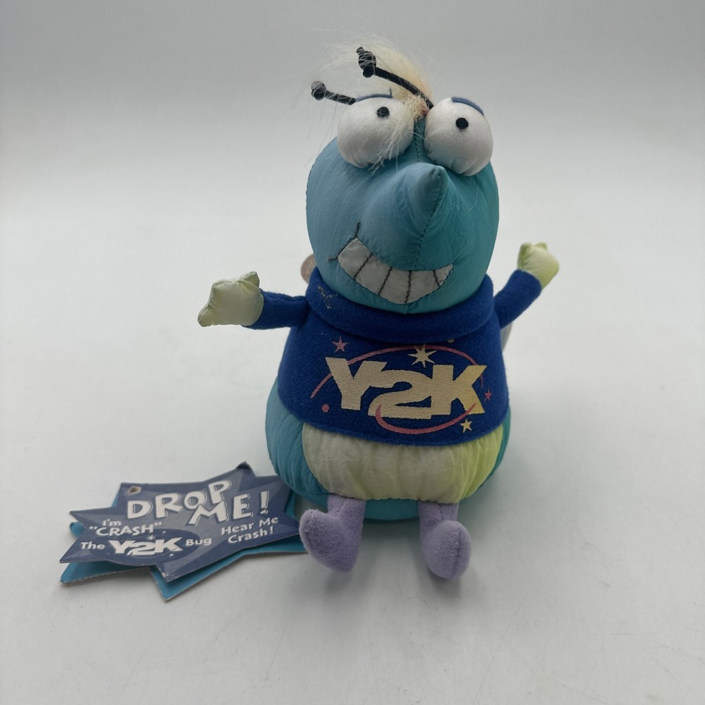Vntg Hallmark Crash The Y2K Bug Plush Toys Crash Plush Tested Works