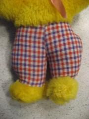 Vintage 1960’s Carnival Game Prize Rabbit Stuffed Animal about 10″T Red Eyes