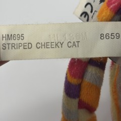 Webkinz Striped Cheeky Cat Orange Purple Ganz Plush Stuffed Toy No Code RARE