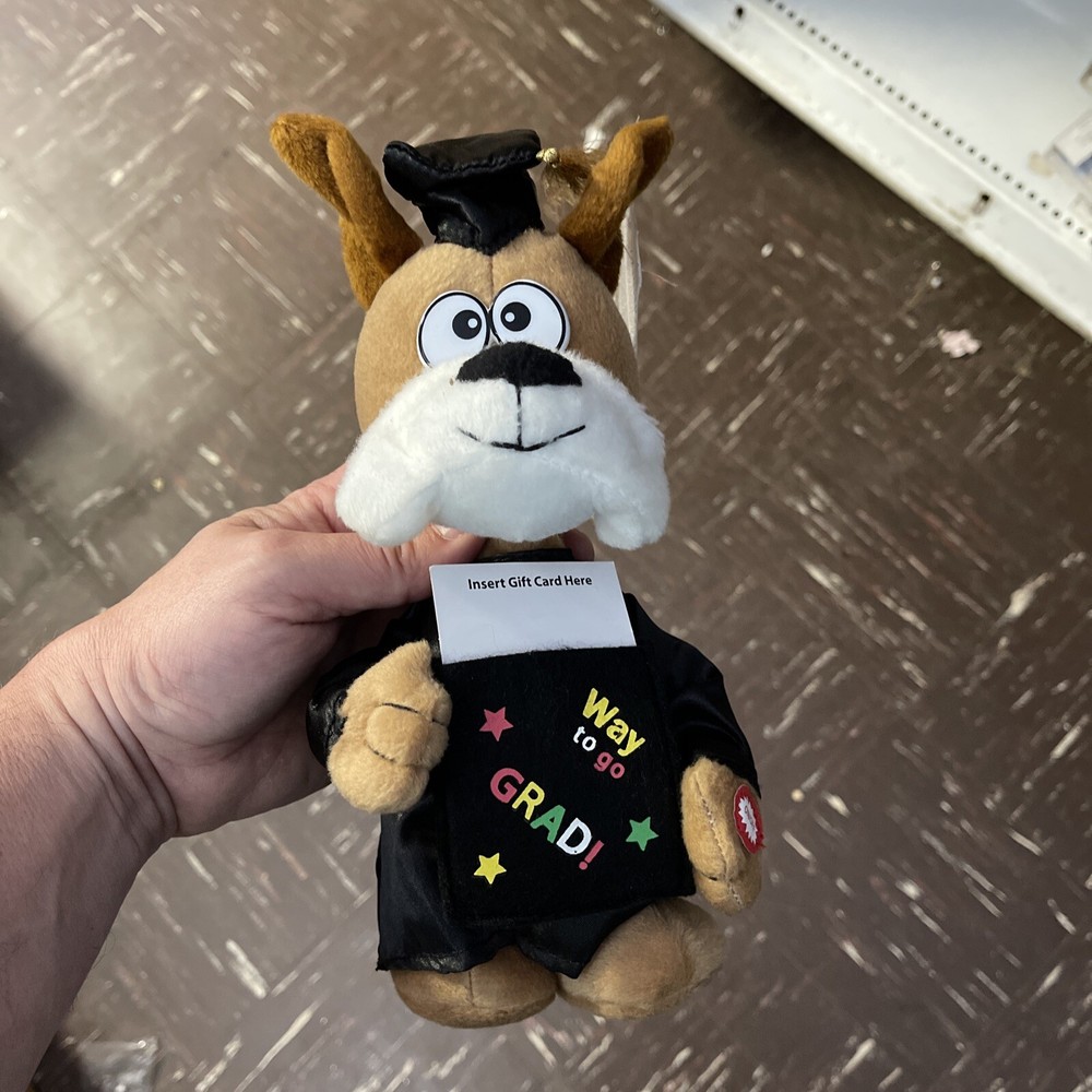 New NOS Graduation Animated Plush DOG Sings and Dances “Celebration”