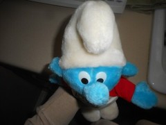 Vintage Wallace Berrie SMURFS Stuffed Plush Doll 11″ FOOTBALL Player PEYO 1981