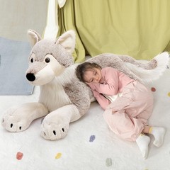 Large Wolf Stuffed Animal for Boy, 47″ Giant Wolf Plush Toy for Girl, Stuffy …